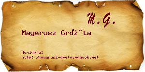 Mayerusz Gréta névjegykártya